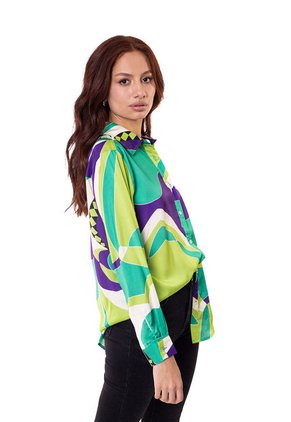 Camisa En Satín Print