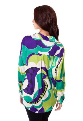 Camisa En Satín Print