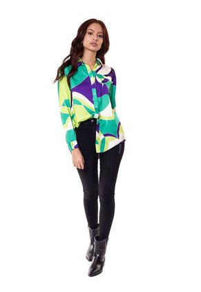 Camisa En Satín Print