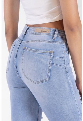 Jean High Waist Con Desgaste