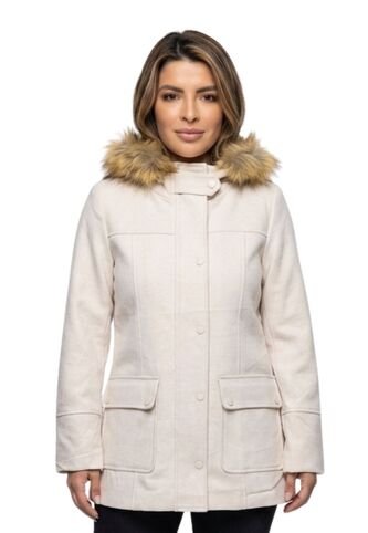 Abrigo Largo Con Capucha De Peluche Para Dama DREAMER