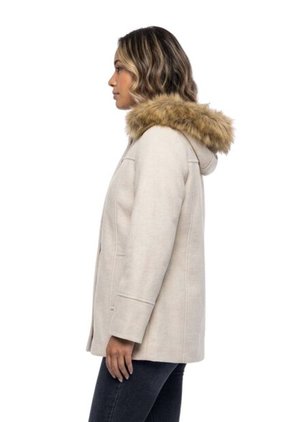 Abrigo Largo Con Capucha De Peluche Para Dama