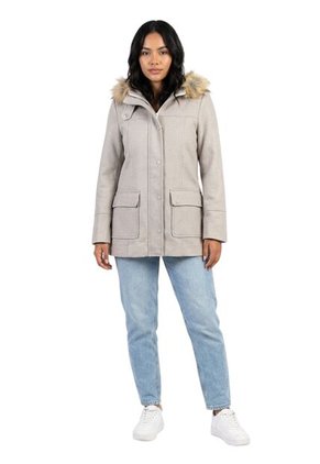 Abrigo Largo Con Capucha De Peluche Para Dama