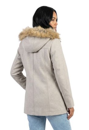 Abrigo Largo Con Capucha De Peluche Para Dama