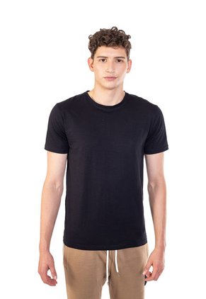 Camiseta Básica Color Negro Para Hombre