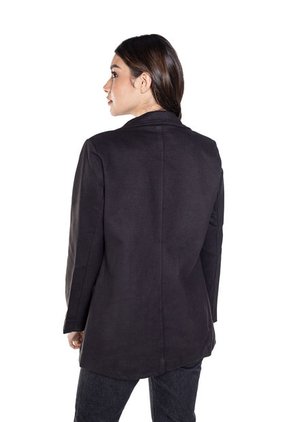 Abrigo Cuello Militar Negro Para Mujer