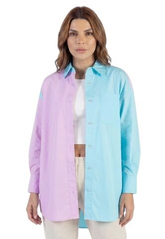 Camisa Overzise Doble Tono Morado Para Mujer DREAMER