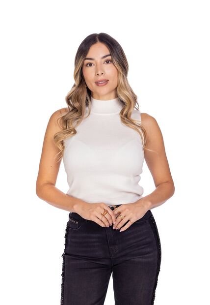 BLUSA CUELLO ALTO PARA DAMA