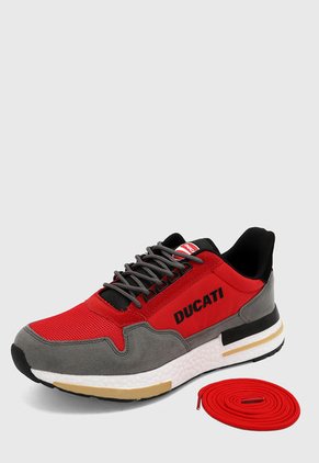 Tenis Lifestyle Rojo-Gris-Blanco DUCATI