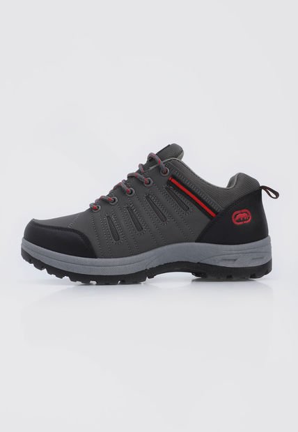Bota Outdoor Gris-Negro-Rojo Ecko Ury