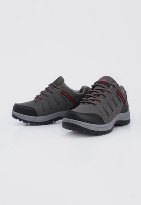 Bota Outdoor Gris-Negro-Rojo Ecko Ury
