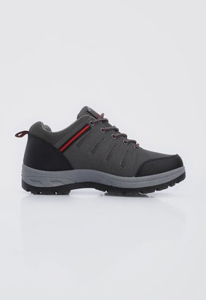 Bota Outdoor Gris-Negro-Rojo Ecko Ury