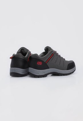 Bota Outdoor Gris-Negro-Rojo Ecko Ury