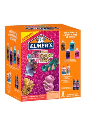 Kit Slime Elmers Mundo De Glitter 8 Piezas