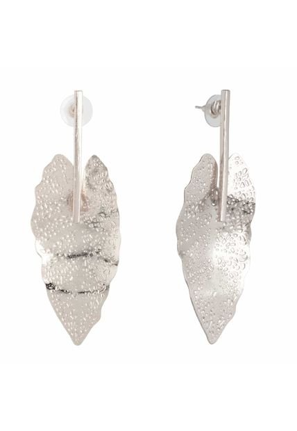 Aretes Hoja Balin Plata