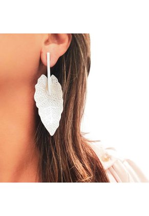 Aretes Hoja Balin Plata