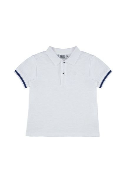 Camiseta Polo Manga Corta Blanca De Niño EPEKA