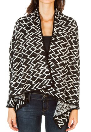 Cárdigan Negro-Blanco ESPRIT