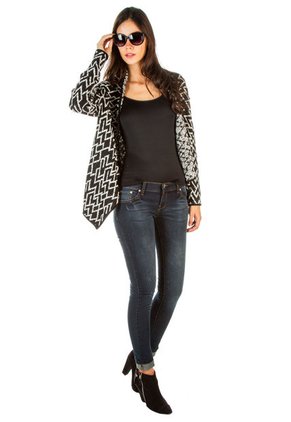 Cárdigan Negro-Blanco ESPRIT