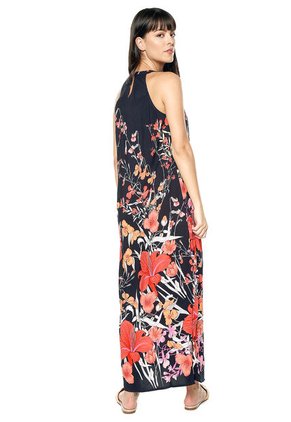 Vestido Azul-Multicolor Esprit