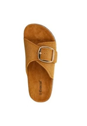Sandalia De Mujer Evacol 0463-000 Suela Baja Con Hebilla