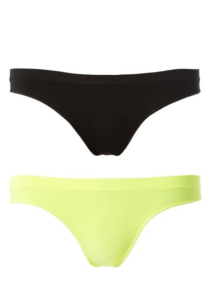 Dúo Tanga Everlast Negro-Amarillo Neón