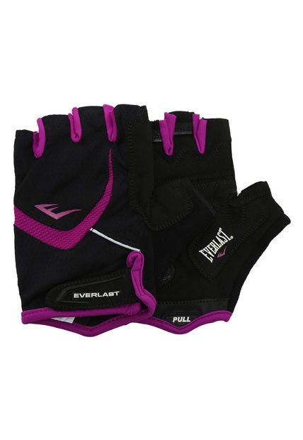 Guantes Negros-Morado Everlast Gel-V Cyclo & Fitness Glove