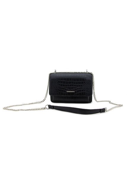 Bandolera Efecto Croco Con Correa De Cadena