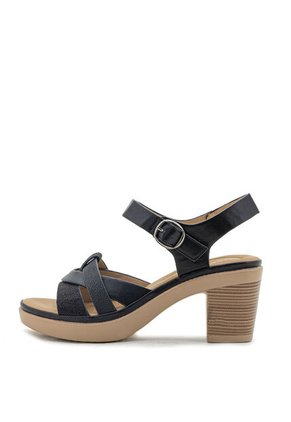 Sandalias De Tacón Grueso Forrado Con Correas Cruzadas En El Empeine Face2Face EU242597