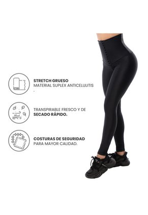 Leggins Control Y Moldeadores Talle Alto Reductores Abdomen TikTok Con Cierre NEOPRENO