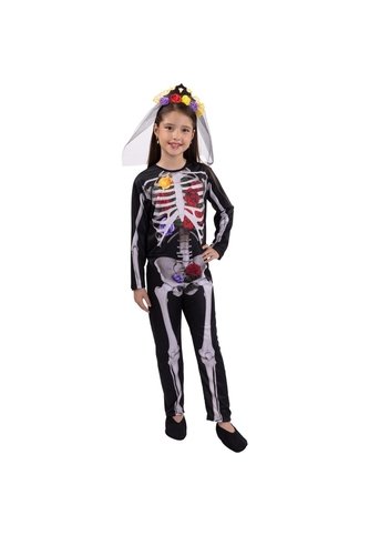 DISFRAZ CATRINA ESQUELETO NIÑA Negro Fantastic Night