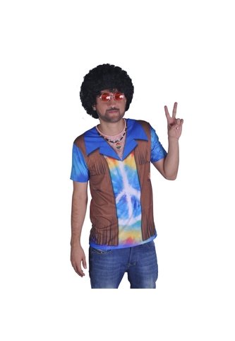 DISFRAZ CAMIDISFRAZ HIPPIE HOMBRE Azul Fantastic Night