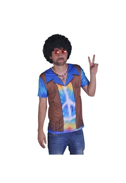 DISFRAZ CAMIDISFRAZ HIPPIE HOMBRE Azul