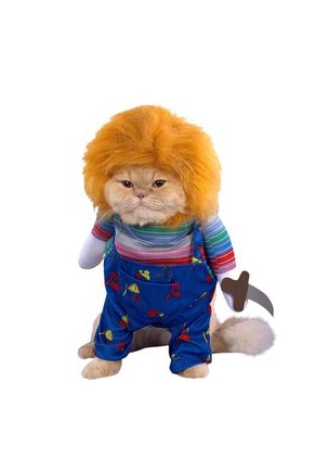 DISFRAZ CHUCKY MASCOTA RAZAS GRANDES Azul