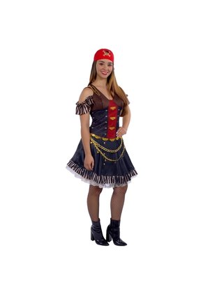 DISFRAZ PIRATA AVENTURERA MUJER Negro