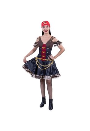 DISFRAZ PIRATA AVENTURERA MUJER Negro