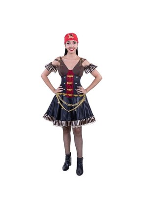 DISFRAZ PIRATA AVENTURERA MUJER Negro