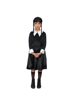 DISFRAZ MERLINA ADDAMS NIÑA Negro