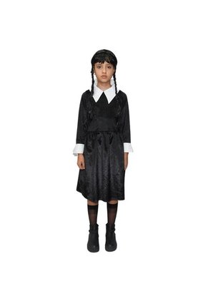 DISFRAZ MERLINA ADDAMS NIÑA Negro