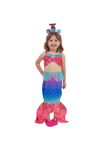 DISFRAZ SIRENITA NIÑA Fucsia
