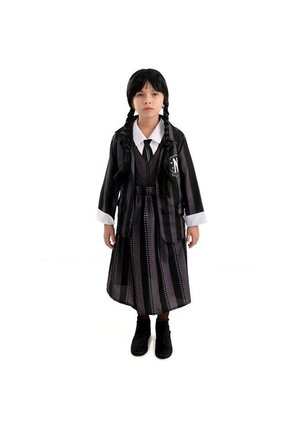 DISFRAZ MERLINA TEMPORADA 2 NIÑA Negro