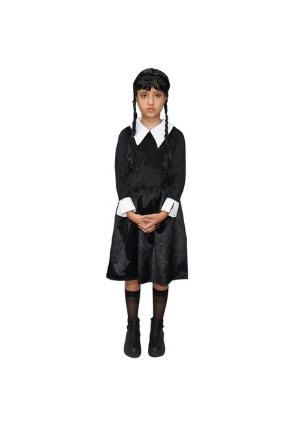 DISFRAZ MERLINA ADDAMS NIÑA Negro