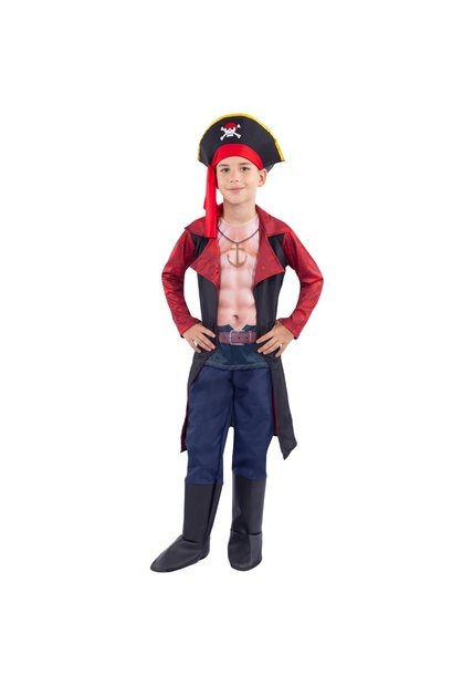 DISFRAZ PIRATA ANIME NIÑO Rojo