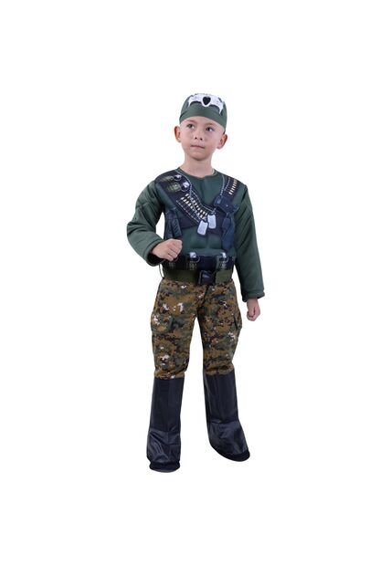 DISFRAZ COMANDO GAMMER NIÑA Verde