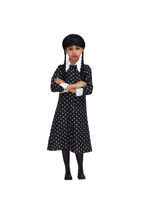DISFRAZ MERLINA ADDAMS NIÑA Negro