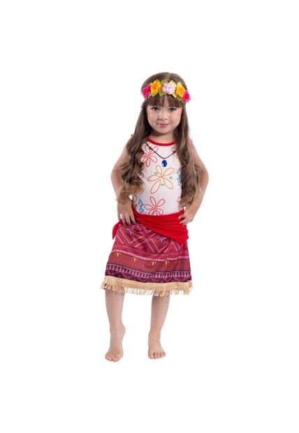 DISFRAZ PRINCESA HAWAIANA NIÑA Rojo