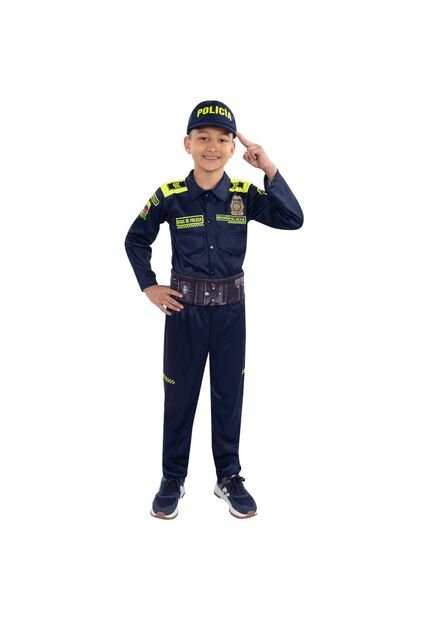 DISFRAZ POLICIA NIÑO Azul