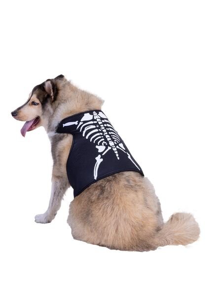 DISFRAZ ESQUELETO MASCOTAS Negro