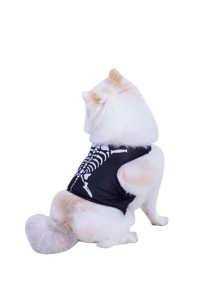 DISFRAZ ESQUELETO MASCOTAS Negro