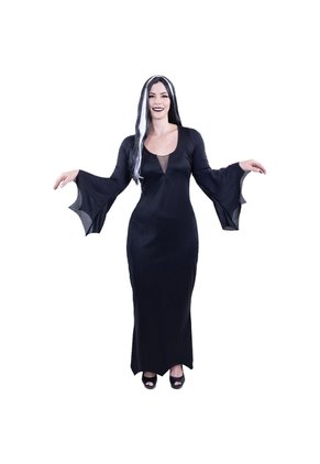 DISFRAZ MORTICIA MUJER Negro